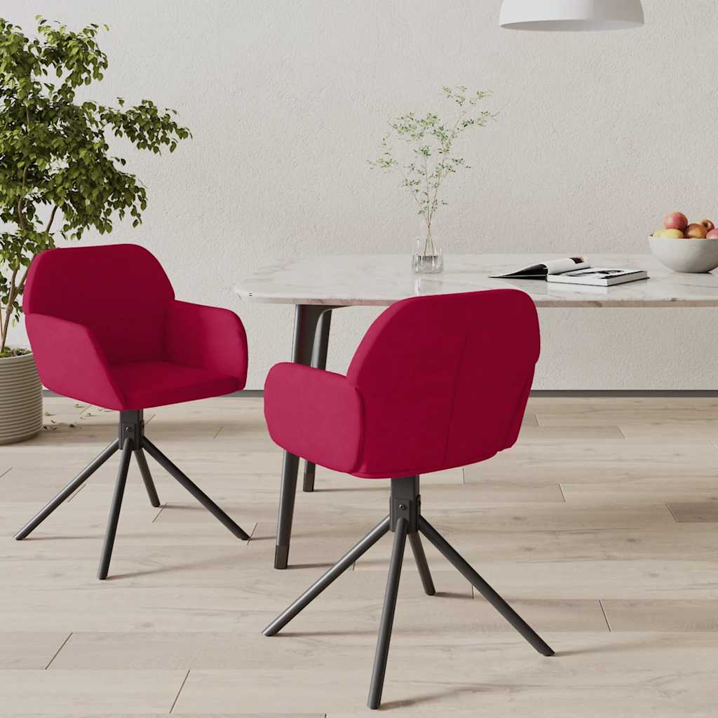 vidaXL Eetkamerstoelen draaibaar 2 st fluweel blauw