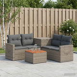 vidaXL 6-piece Sofa Set Black Poly Rattan and Steel