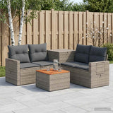 vidaXL 6-piece Sofa Set Black Poly Rattan and Steel