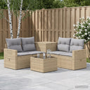 vidaXL 6-piece Sofa Set Black Poly Rattan and Steel