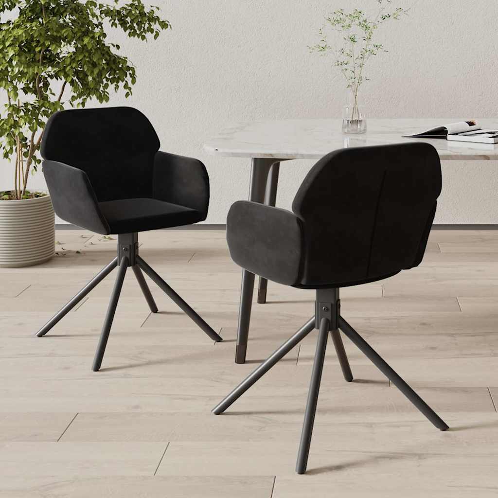 vidaXL Eetkamerstoelen draaibaar 2 st fluweel blauw