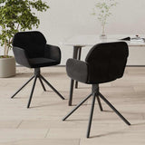vidaXL Eetkamerstoelen draaibaar 2 st fluweel blauw