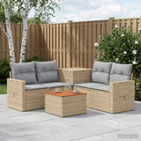 vidaXL 6-piece Sofa Set Black Poly Rattan and Steel