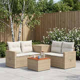 vidaXL 6-piece Sofa Set Black Poly Rattan and Steel