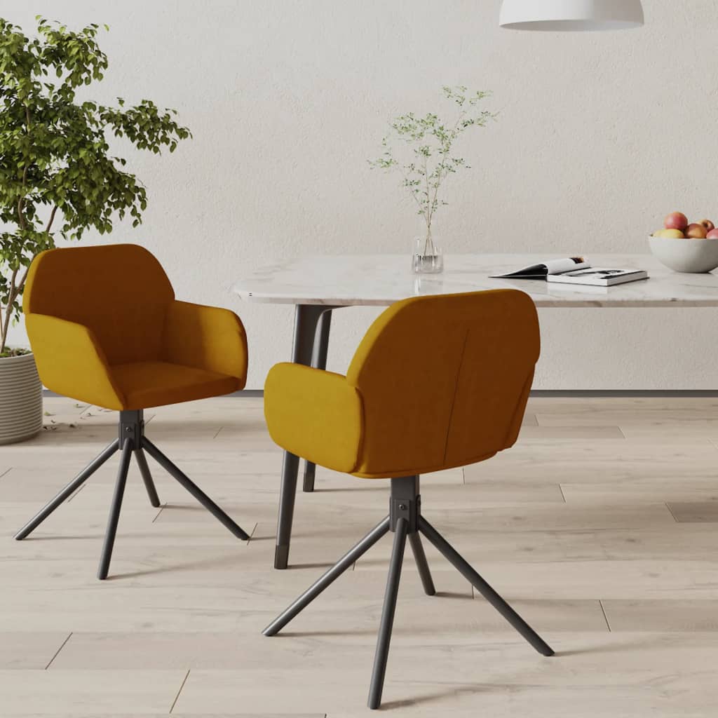 vidaXL Eetkamerstoelen draaibaar 2 st fluweel blauw