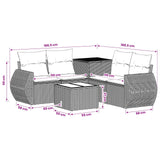 vidaXL 6-Piece Sofa Set Black Poly Rattan and Steel