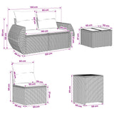vidaXL 6-Piece Sofa Set Black Poly Rattan and Steel