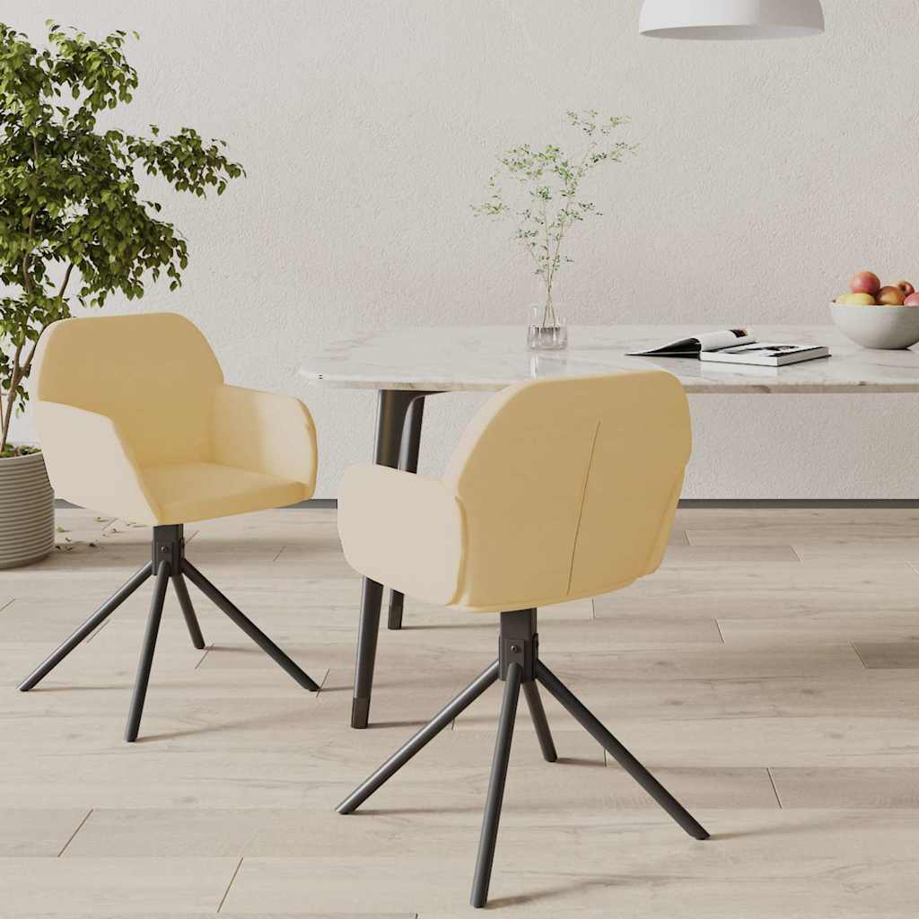 vidaXL Eetkamerstoelen draaibaar 2 st fluweel blauw