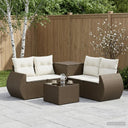 vidaXL 6-Piece Sofa Set Black Poly Rattan and Steel