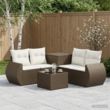 vidaXL 6-Piece Sofa Set Black Poly Rattan and Steel