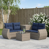 vidaXL 6-Piece Sofa Set Black Poly Rattan and Steel