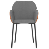 vidaXL Eetkamerstoelen 2 st stof en kunstleer crèmekleurig