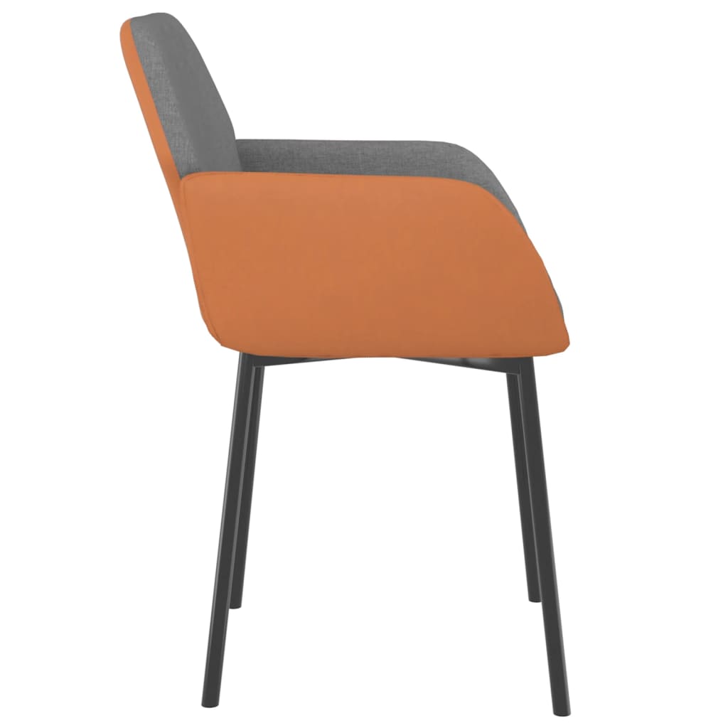 vidaXL Eetkamerstoelen 2 st stof en kunstleer crèmekleurig