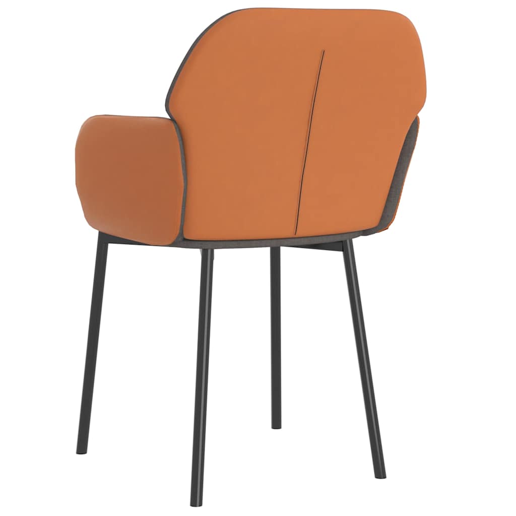 vidaXL Eetkamerstoelen 2 st stof en kunstleer crèmekleurig