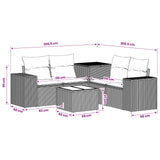 vidaXL 6-Piece Sofa Set Black Poly Rattan and Steel