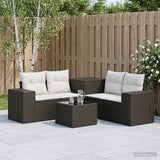 vidaXL 6-Piece Sofa Set Black Poly Rattan and Steel