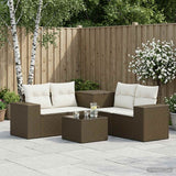 vidaXL 6-Piece Sofa Set Black Poly Rattan and Steel