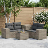 vidaXL 6-Piece Sofa Set Black Poly Rattan and Steel