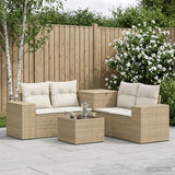 vidaXL 6-Piece Sofa Set Black Poly Rattan and Steel