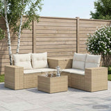 vidaXL 6-Piece Sofa Set Black Poly Rattan and Steel