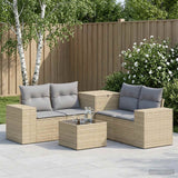 vidaXL 6-Piece Sofa Set Black Poly Rattan and Steel