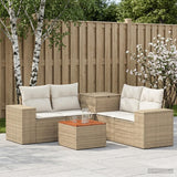 vidaXL 6-Piece Sofa Set Black Poly Rattan and Steel