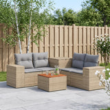 vidaXL 6-Piece Sofa Set Black Poly Rattan and Steel