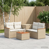 vidaXL Bankstel 6 st Zwart Poly Rattan en Staal