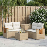 vidaXL Bankstel 6 st Zwart Poly Rattan en Staal