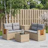 vidaXL Bankstel 6 st Zwart Poly Rattan en Staal