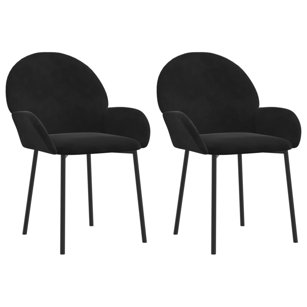 vidaXL Eetkamerstoelen 2 st fluweel blauw