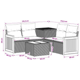 vidaXL Bankstel 6 st Zwart Poly Rattan en Staal