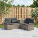 vidaXL Bankstel 5 st Zwart Poly Rattan en Staal