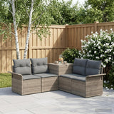vidaXL Bankstel 5 st Zwart Poly Rattan en Staal
