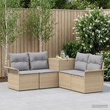 vidaXL Bankstel 5 st Zwart Poly Rattan en Staal