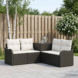vidaXL Bankstel 5 st Zwart Poly Rattan en Staal