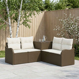 vidaXL Bankstel 5 st Zwart Poly Rattan en Staal