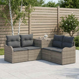 vidaXL Bankstel 5 st Zwart Poly Rattan en Staal