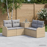 vidaXL Bankstel 5 st Zwart Poly Rattan en Staal