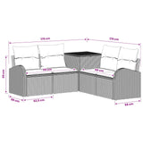 vidaXL Bankstel 5 st Zwart Poly Rattan en Staal