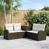 vidaXL Bankstel 5 st Zwart Poly Rattan en Staal