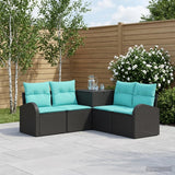 vidaXL Bankstel 5 st Zwart Poly Rattan en Staal