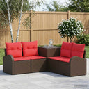 vidaXL Bankstel 5 st Zwart Poly Rattan en Staal