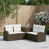 vidaXL Bankstel 5 st Zwart Poly Rattan en Staal