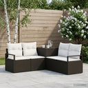vidaXL Bankstel 5 st Zwart Poly Rattan en Staal