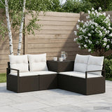 vidaXL Bankstel 5 st Zwart Poly Rattan en Staal