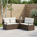 vidaXL Bankstel 5 st Zwart Poly Rattan en Staal