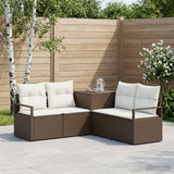 vidaXL Bankstel 5 st Zwart Poly Rattan en Staal
