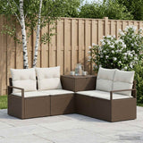 vidaXL Bankstel 5 st Zwart Poly Rattan en Staal