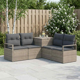 vidaXL Bankstel 5 st Zwart Poly Rattan en Staal